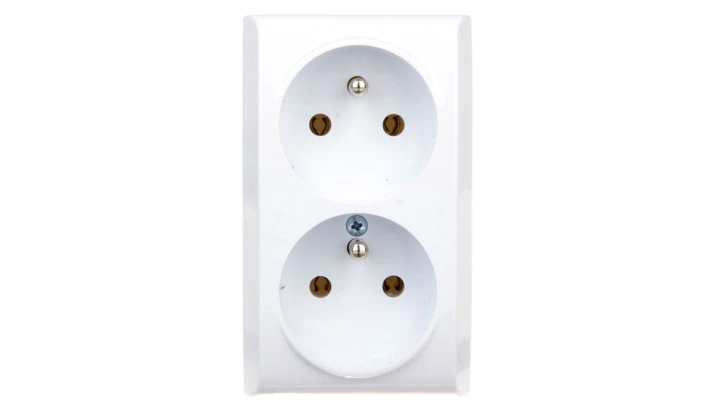 BIS Gniazdo podwójne z/u z niezamiennością faz białe GN-2BC/00