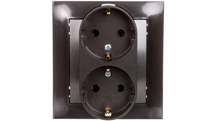 IMPRESJA Gniazdo podwójne z/u Schuko antracyt GP-2YS/50