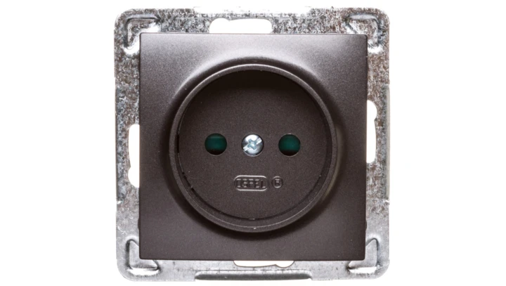 IMPRESJA Gniazdo pojedyncze b/u z przesłonami antracyt GP-1YP/m/50