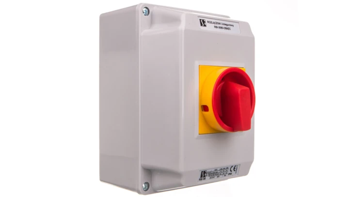 Rozłącznik izolacyjny 3P 80A z pokrętłem żółto-czerwonym RSI-3080\OB4ZC