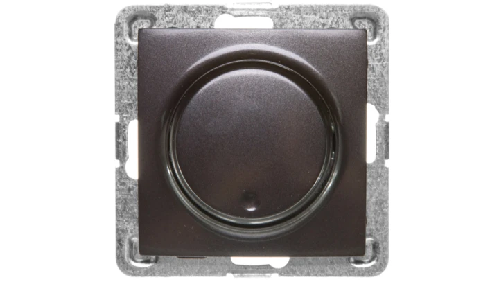 IMPRESJA Ściemniacz przyciskowo-obrotowy /żarowy i halogenowy/ antracyt ŁP-8Y/m/50