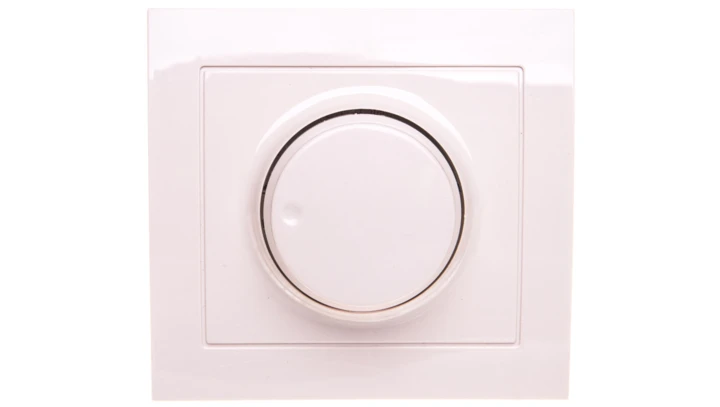 KIER Ściemniacz przyciskowo-obrotowy /żarowy i halogenowy/ beżowy ŁP-8W/01