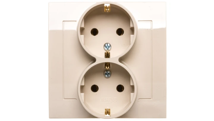 KIER Gniazdo podwójne b/u Schuko beżowe GP-2WS/01