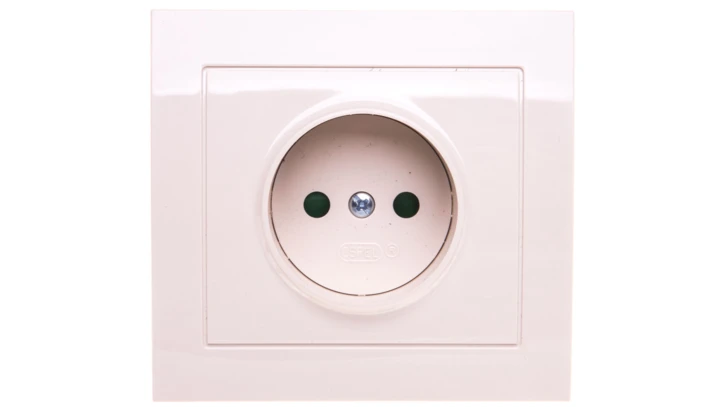 KIER Gniazdo pojedyncze b/u z przesłonami beżowe GP-1WP/01