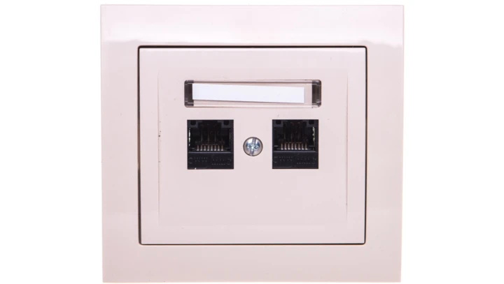 KIER Gniazdo komputerowe podwójne 2xRJ45 kat.5e beżowe GPK-2W/K/01