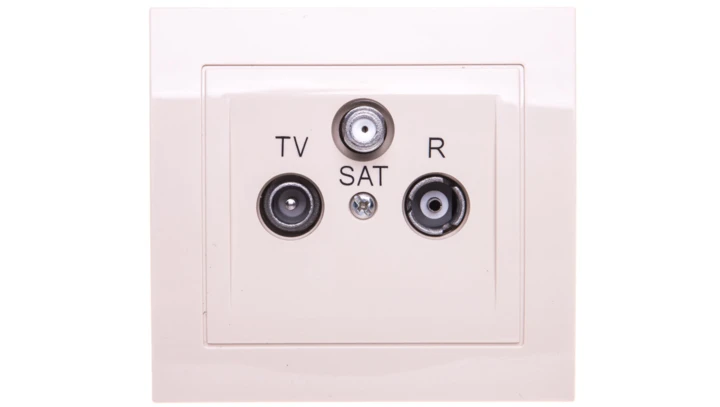 KIER Gniazdo antenowe RTV-SAT końcowe beżowe GPA-WS/01