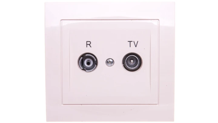 KIER Gniazdo antenowe RTV końcowe 2,5-3dB beżowe GPA-WK/01