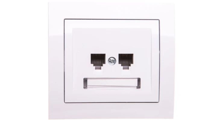 KIER Gniazdo telefoniczne podwójne RJ11 niezależne białe GPT-2WN/00