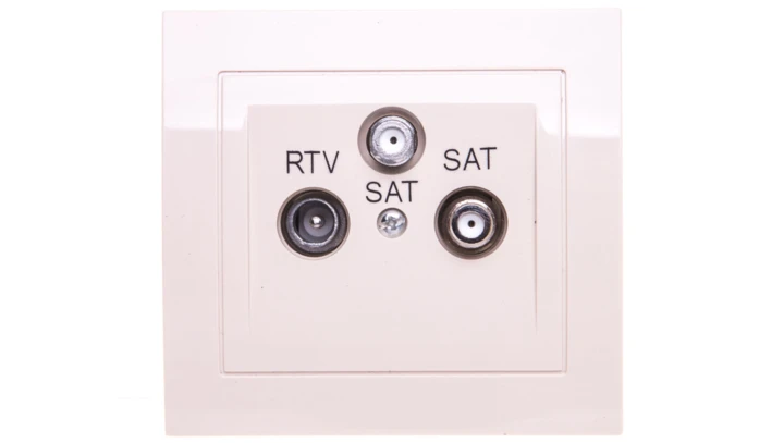 KIER Gniazdo antenowe RTV-SAT-SAT beżowe GPA-W2S/01
