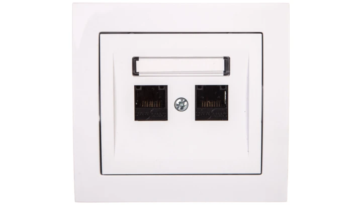 KIER Gniazdo komputerowe podwójne 2xRJ45 kat.6 białe GPK-2W/K6/00