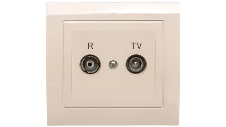 KIER Gniazdo antenowe RTV przelotowe 16dB beżowe GPA-16WP/01