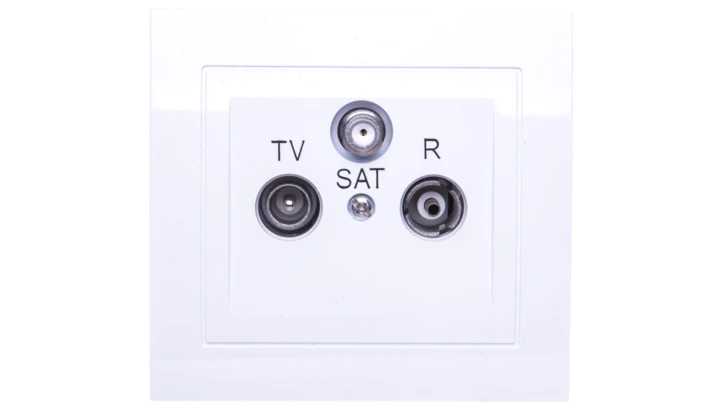 KIER Gniazdo antenowe RTV-SAT przelotowe białe GPA-WSP/00