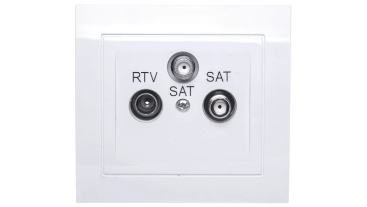 KIER Gniazdo antenowe RTV-SAT-SAT białe GPA-W2S/00