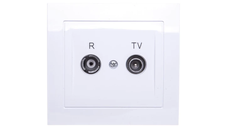 KIER Gniazdo antenowe RTV przelotowe 16dB białe GPA-16WP/00