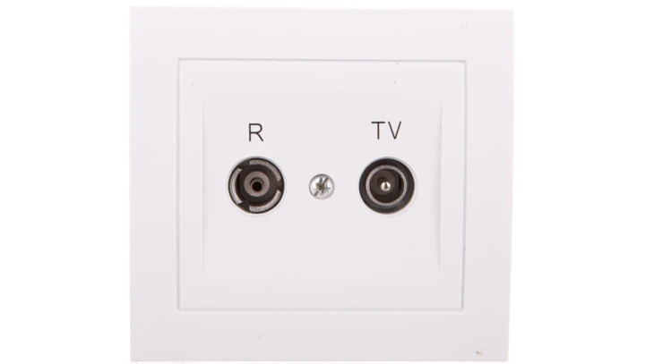 KIER Gniazdo antenowe RTV przelotowe 10dB białe GPA-10WP/00