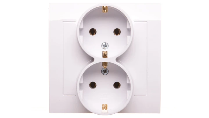 KIER Gniazdo podwójne b/u Schuko białe GP-2WS/00