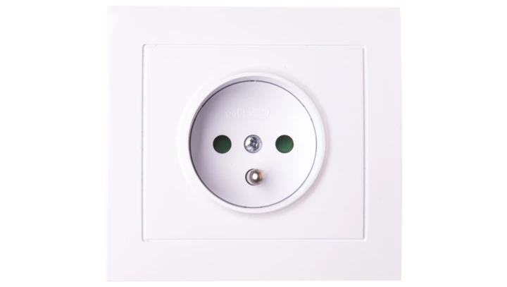 KIER Gniazdo pojedyncze z/u z przesłonami białe GP-1WZP/00