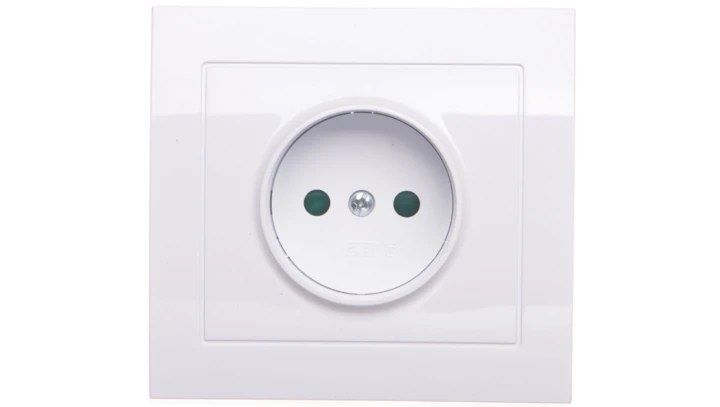 KIER Gniazdo pojedyncze b/u z przesłonami białe GP-1WP/00