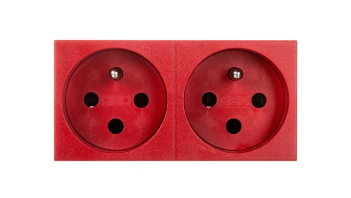 Gniazdo zasilające M45 podwójne z/u 16A czerwone STD-F0K SRO2 6120314