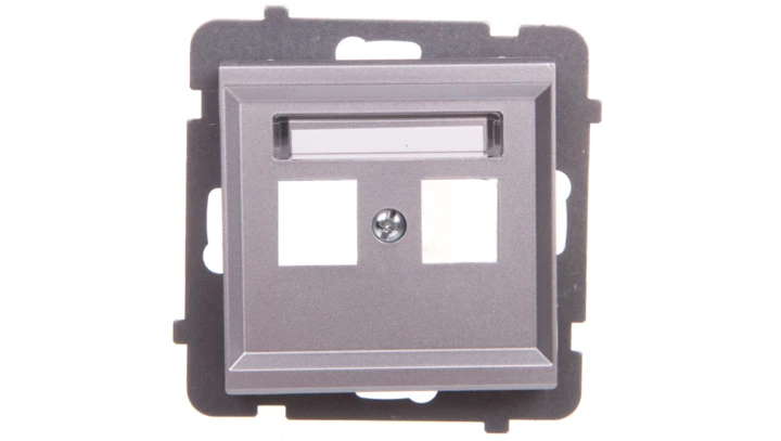 SONATA Obudowa gniazda podwójnego srebro mat GPK-2R/p/38