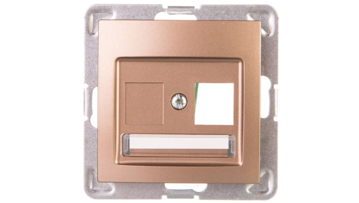 IMPRESJA Obudowa gniazda teleinformatycznego pojedynczego złoty metalik GPK-1Y/p/28