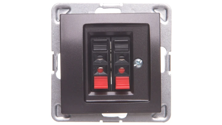 IMPRESJA Gniazdo głośnikowe podwójne antracyt GG-2Y/m/50