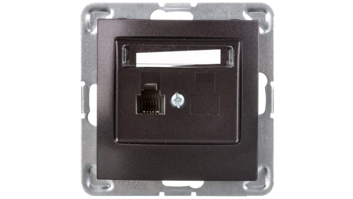 IMPRESJA Gniazdo telefoniczne pojedyncze RJ11 antracyt GPT-1Y/m/50
