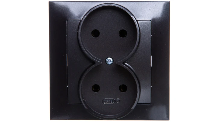 IMPRESJA Gniazdo podwójne b/u antracyt GP-2Y/50