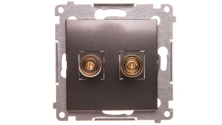 Simon 54 Premium Gniazdo głośnikowe pojedyncze (moduł) do 6 mm2, antracyt (met.) DGL2.01/48