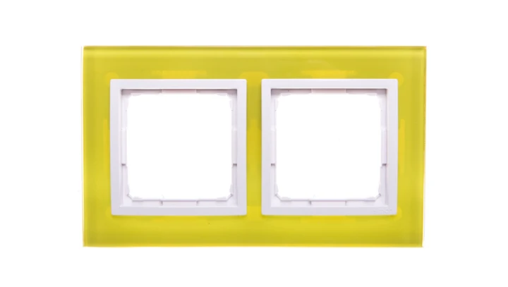 Simon 54 Nature Ramka podwójna szkło LIMONKOWY SORBET DRN2/90