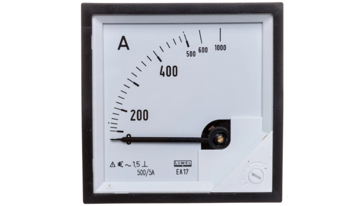 Amperomierz analogowy tablicowy 500/1000A do przekładnika 500/5A 72x72mm IP50 C3 K=90 st. EA17N F42200000000