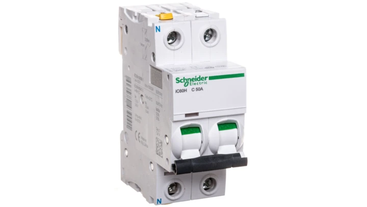 Wyłącznik nadprądowy 1P+N C 50A 10kA AC iC60H-C50-1N A9F07650