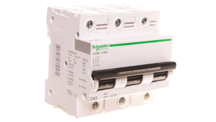 Wyłącznik nadprądowy 3P D 63A 10kA AC C120N A9N18386