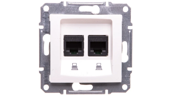 Sedna Gniazdo komputerowe podwójne RJ45 kat. 6 UTP kremowe SDN4800123
