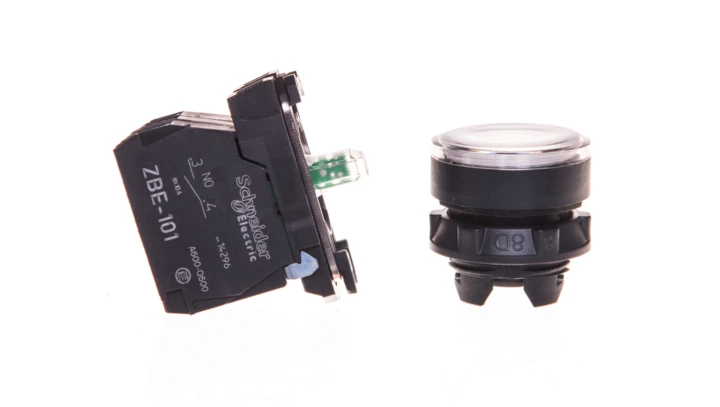 Przycisk sterowniczy 22mm biały z samopowrotem z podświetleniem 1Z 1R XB5AW31B5
