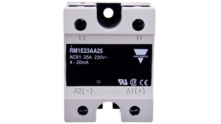 Przekaźnik półprzewodnikowy jednofazowy 25A 90-280V AC sterowanie 4-20mA RM1E23AA25