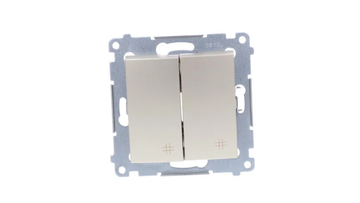 Simon 54 Łącznik krzyżowy podwójny 2 klawisze (moduł), szybkozłącza, złoty metalik DW7/2.01/44