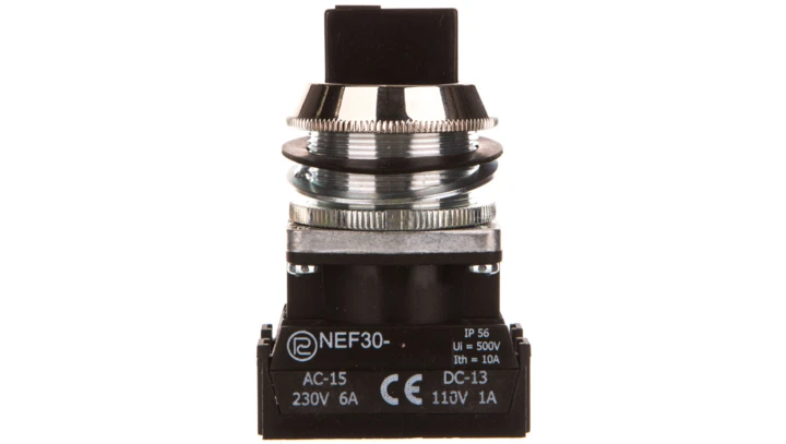 Przełącznik 3 położeniowy pokrętło 30mm czarny 2Z bez samopowrotu W0-NEF30-TPC 2X S