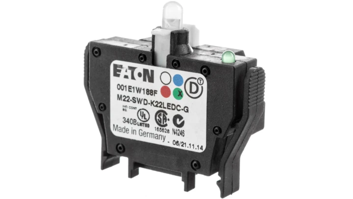 Styk pomocniczy 2P z diodą LED zieloną montaż czołowy SmartWire-DT 116011