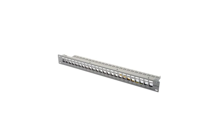 Patch panel pusty 19 cali 24x keys 1U szary (RAL 7035) DN-91410