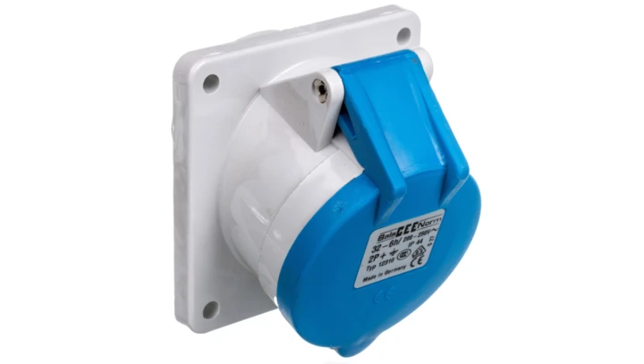 Gniazdo tablicowe 32A 3P 230V 6h IP44 skośne 12310