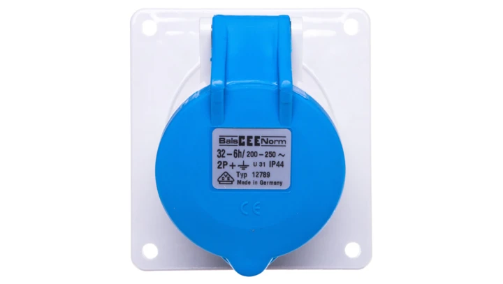 Gniazdo tablicowe 32A 3P 230V 6h IP44 skośne Quick-Connect 12789