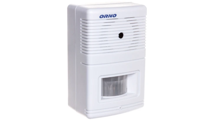 Czujnik ruchu z sygnalizacją i z alarmem 5m biały OR-MA-701