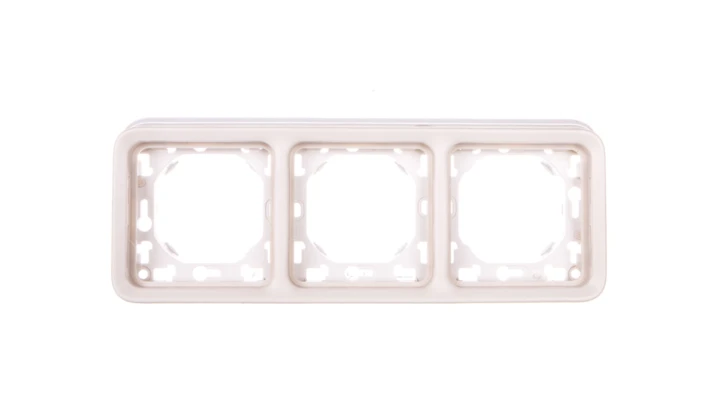 PLEXO55 Ramka potrójna pozioma biały / ecru 069698