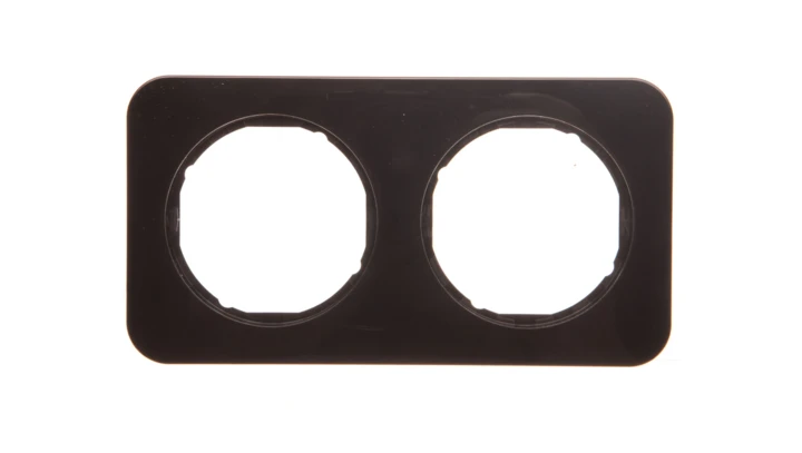 Berker R.1 Ramka podwójna czarny, połysk 10122145