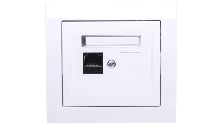 KIER Gniazdo komputerowe pojedyncze RJ45 kat.5e białe GPK-1W/K/00
