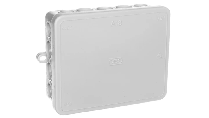 Puszka n/t odgałęźna 125x100x40mm 18 przepustów IP55 A 18 jasnoszara 2000410 /10szt./