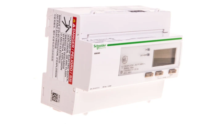 Licznik energii elektrycznej 1/3-fazowy 125A 100-277/173-480V kl.1/B Bacnet MID taryfowy cyfrowy modułowy A9MEM3365