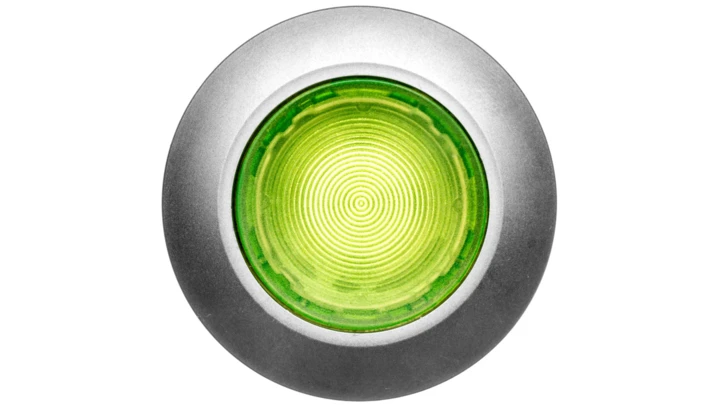 Napęd przycisku 30mm zielony z podświetleniem bez samopowrotu metalowy matowy IP69k Sirius ACT 3SU1061-0JA40-0AA0