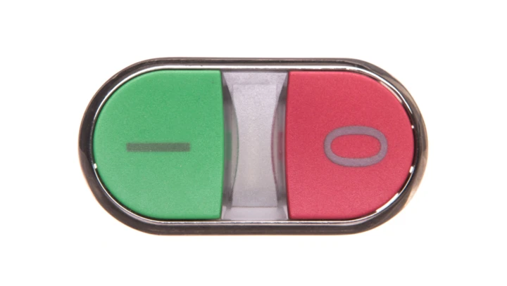 Napęd przycisku podwójnego 22mm zielony /I/ i czerwony /O/ metalowy IP69k Sirius ACT 3SU1050-3AB42-0AK0